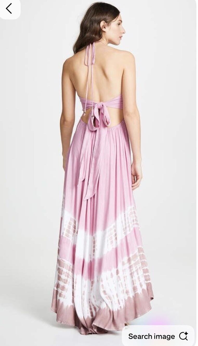 Tiare Hawaii Women's Pink And Purple Tie Dye Halter Maxi Dress One Size
